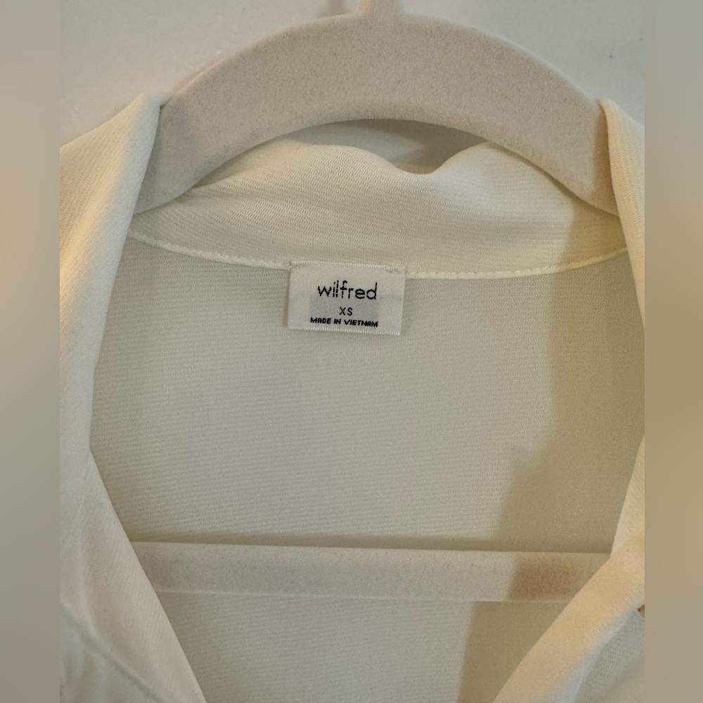 Wilfred Cream Mesh Button Up Blouse - image 2